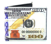 Load image into Gallery viewer, Designs by MyUtopia Shout Out:New 100-Dollar Bill Benjamin Vegan Leather Bifold Men's Wallet with Flip Up ID Window
