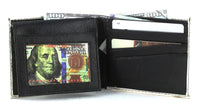 Load image into Gallery viewer, Designs by MyUtopia Shout Out:New 100-Dollar Bill Benjamin Vegan Leather Bifold Men's Wallet with Flip Up ID Window
