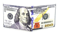 Load image into Gallery viewer, Designs by MyUtopia Shout Out:New 100-Dollar Bill Benjamin Vegan Leather Bifold Men's Wallet with Flip Up ID Window
