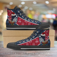 Load image into Gallery viewer, Designs by MyUtopia Shout Out:New England Patriots Christmas Football Pattern Canvas High Top Shoes
