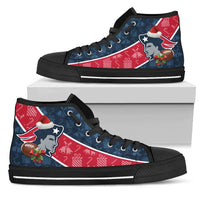 Load image into Gallery viewer, Designs by MyUtopia Shout Out:New England Patriots Christmas Football Pattern Canvas High Top Shoes
