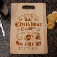 Load image into Gallery viewer, Designs by MyUtopia Shout Out:New Orleans Football Christmas Engraved Cutting Board,6″ X 9″ / Maple,Cutting Board
