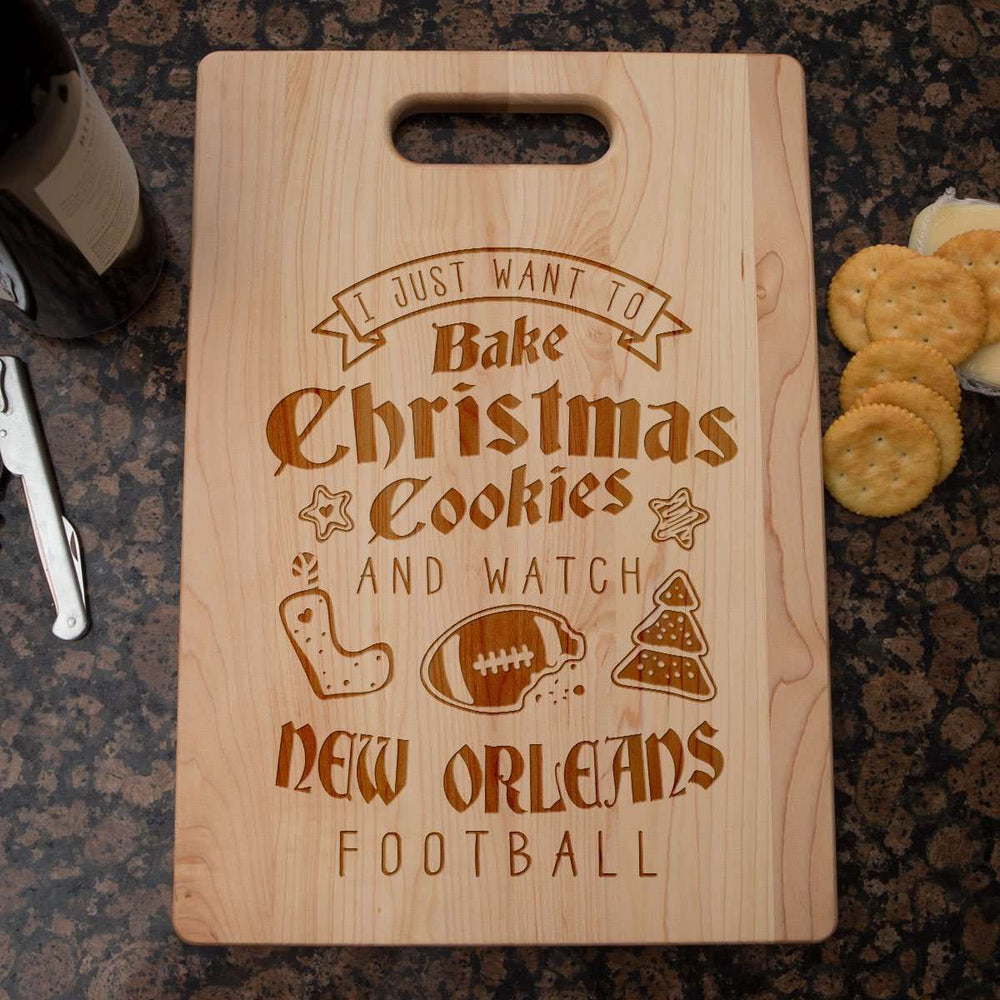 Designs by MyUtopia Shout Out:New Orleans Football Christmas Engraved Cutting Board,6″ X 9″ / Maple,Cutting Board