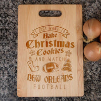 Load image into Gallery viewer, Designs by MyUtopia Shout Out:New Orleans Football Christmas Engraved Cutting Board
