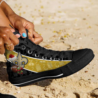 Load image into Gallery viewer, Designs by MyUtopia Shout Out:New Orleans Saints Christmas Football Pattern Canvas High Top Shoes
