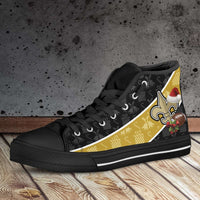 Load image into Gallery viewer, Designs by MyUtopia Shout Out:New Orleans Saints Christmas Football Pattern Canvas High Top Shoes
