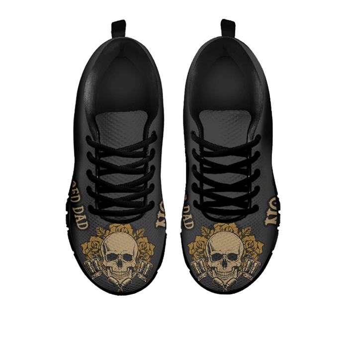 Designs by MyUtopia Shout Out:No. 1 Tattooed Dad - Men's Running Shoes (D),Men's / Mens US5 (EU38) / Dark Grey,Running Shoes