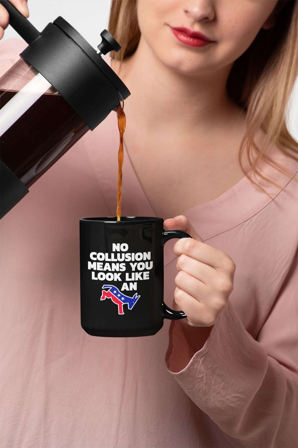 Designs by MyUtopia Shout Out:No Collusion Means Trump Humor Ceramic Coffee Mug