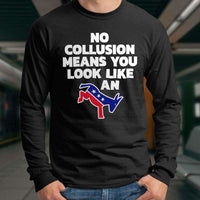 Load image into Gallery viewer, Designs by MyUtopia Shout Out:No Collusion Means Trump Humor Long Sleeve Ultra Cotton T-Shirt
