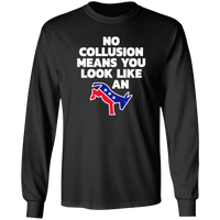 Load image into Gallery viewer, Designs by MyUtopia Shout Out:No Collusion Means Trump Humor Long Sleeve Ultra Cotton T-Shirt,S / Black,Long Sleeve T-Shirts
