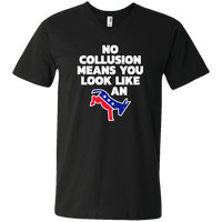 Load image into Gallery viewer, Designs by MyUtopia Shout Out:No Collusion Means Trump Humor Men&#39;s Printed V-Neck T-Shirt,S / Black,T-Shirts
