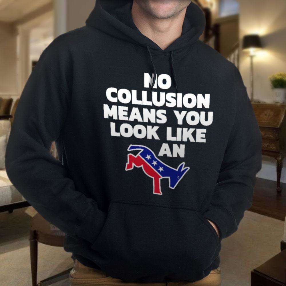 Designs by MyUtopia Shout Out:No Collusion Trump Core Fleece Pullover Hoodie