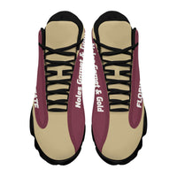 Load image into Gallery viewer, Designs by MyUtopia Shout Out:Noles Garnet and Gold Florida State Basketball Fan Microfiber Leather Hightop Sneakers
