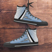Load image into Gallery viewer, Designs by MyUtopia Shout Out:North Carolina DAD Basketball Fan Canvas High Top Shoes,Mens US 5 (EU38) / Carolina Blue,High Top Sneakers

