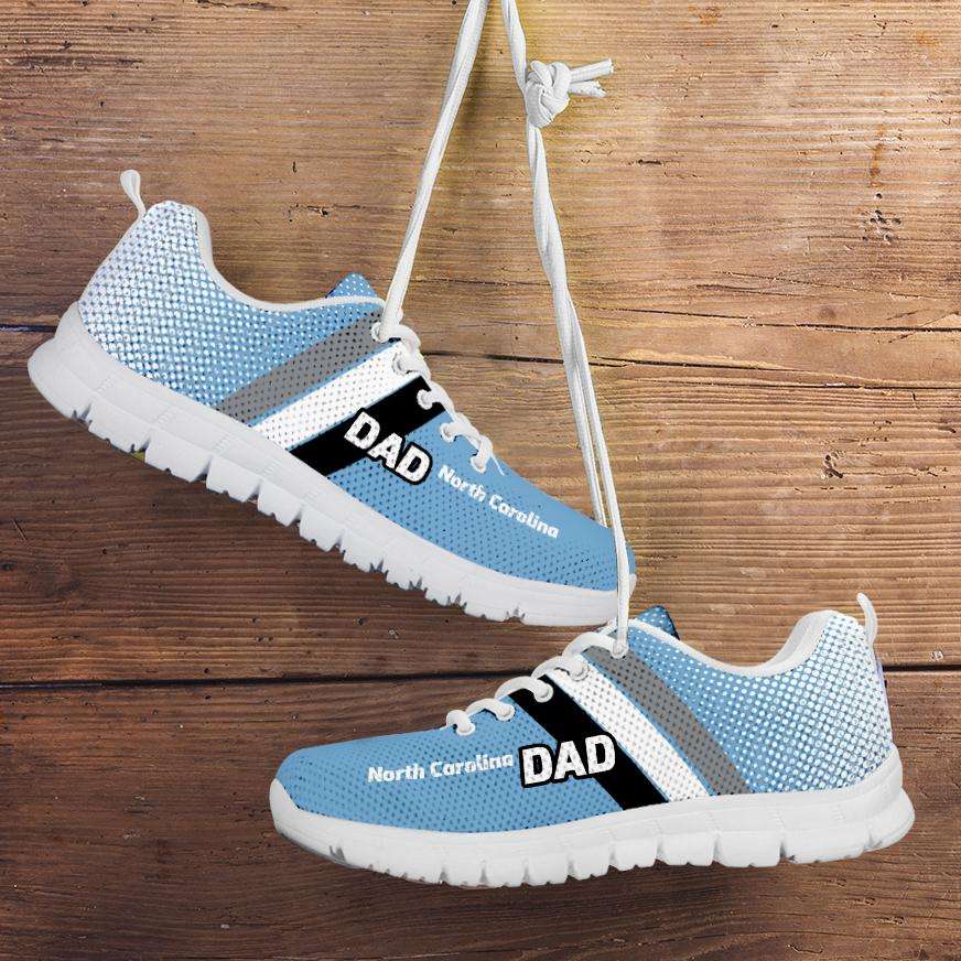 Designs by MyUtopia Shout Out:North Carolina DAD Basketball Fans Running Shoes