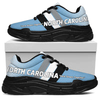 Load image into Gallery viewer, Designs by MyUtopia Shout Out:North Carolina #Hard Smart Together Chunky Sneakers,Women&#39;s / Ladies US5.5 (EU36) / Light Blue,Chunky Sneakers
