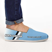 Load image into Gallery viewer, Designs by MyUtopia Shout Out:North Carolina Hard Smart Together Tar Heels Basketball Fan Casual Canvas Slip on Shoes Women&#39;s Flats,Ladies US6 (EU36) / Carolina Blue,Slip on Flats
