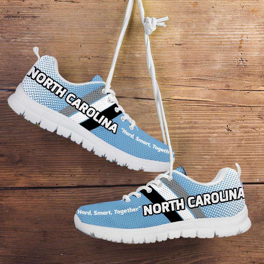 Designs by MyUtopia Shout Out:North Carolina Hard Smart Together Tar Heels Basketball Fan Running Shoes