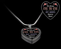 Load image into Gallery viewer, Designs by MyUtopia Shout Out:Not Always Eye To Eye but Always Heart To Heart Liquid Glass Personalized Engravable Keepsake Necklace
