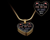 Load image into Gallery viewer, Designs by MyUtopia Shout Out:Not Always Eye To Eye but Always Heart To Heart Liquid Glass Personalized Engravable Keepsake Necklace
