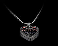 Load image into Gallery viewer, Designs by MyUtopia Shout Out:Not Always Eye To Eye but Always Heart To Heart Liquid Glass Personalized Engravable Keepsake Necklace
