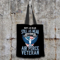 Load image into Gallery viewer, Designs by MyUtopia Shout Out:Not As Lean Still as Mean Air Force Veteran Fabric Totebag Reusable Shopping Tote
