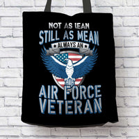 Load image into Gallery viewer, Designs by MyUtopia Shout Out:Not As Lean Still as Mean Air Force Veteran Fabric Totebag Reusable Shopping Tote
