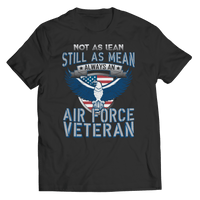 Load image into Gallery viewer, Designs by MyUtopia Shout Out:Not As Lean Still as Mean Air Force Veteran Unisex T-Shirt,S / Black,Adult Unisex T-Shirt

