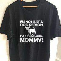 Load image into Gallery viewer, Designs by MyUtopia Shout Out:Not Just a Dog Person Chihuahua Mommy Adult Unisex T-Shirt,S / Black,Adult Unisex T-Shirt

