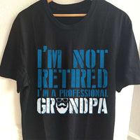 Load image into Gallery viewer, Designs by MyUtopia Shout Out:Not Retired. I&#39;m A Professional Grandpa Adult Unisex Cotton Short Sleeve T-Shirt,S / Black,Adult Unisex T-Shirt
