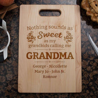 Load image into Gallery viewer, Designs by MyUtopia Shout Out:Nothing Sounds As Sweet as being called Grandma Engraved Cutting Board Personalized Gift,🌟  Best Value 9 3/4″ X 13.5″,Cutting Board
