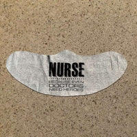 Load image into Gallery viewer, Designs by MyUtopia Shout Out:Nurse Because Even Doctors Need Heroes Fabric Face Covering / Face Mask,Athletic Heather,Fabric Face Mask
