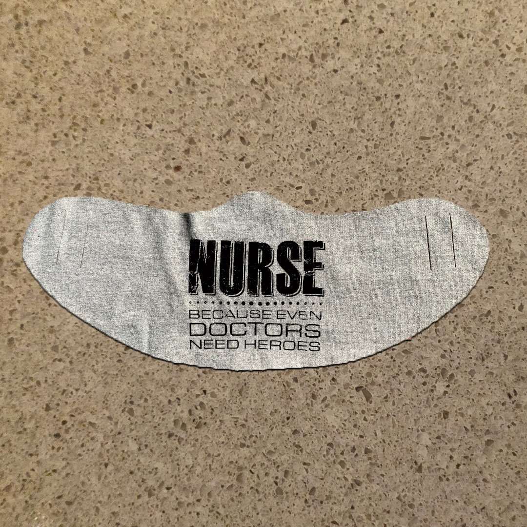 Designs by MyUtopia Shout Out:Nurse Because Even Doctors Need Heroes Fabric Face Covering / Face Mask,Athletic Heather,Fabric Face Mask