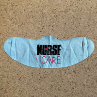 Load image into Gallery viewer, Designs by MyUtopia Shout Out:Nurse I Care Fabric Face Covering / Face Mask,Light Blue,Fabric Face Mask
