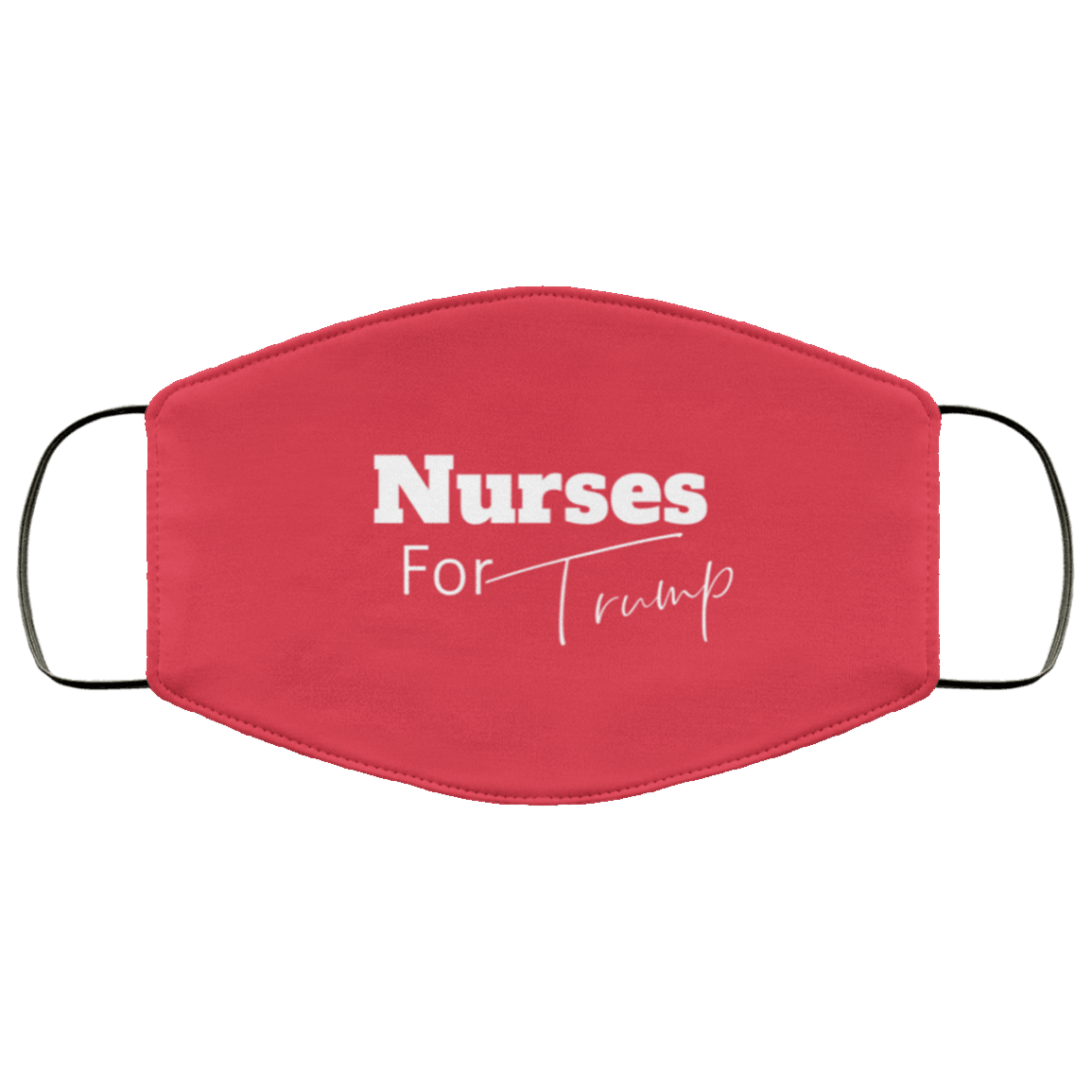 Designs by MyUtopia Shout Out:Nurses For Trump Adult Fabric Face Mask with Elastic Ear Loops,3 Layer Fabric Face Mask / Red / Adult,Fabric Face Mask