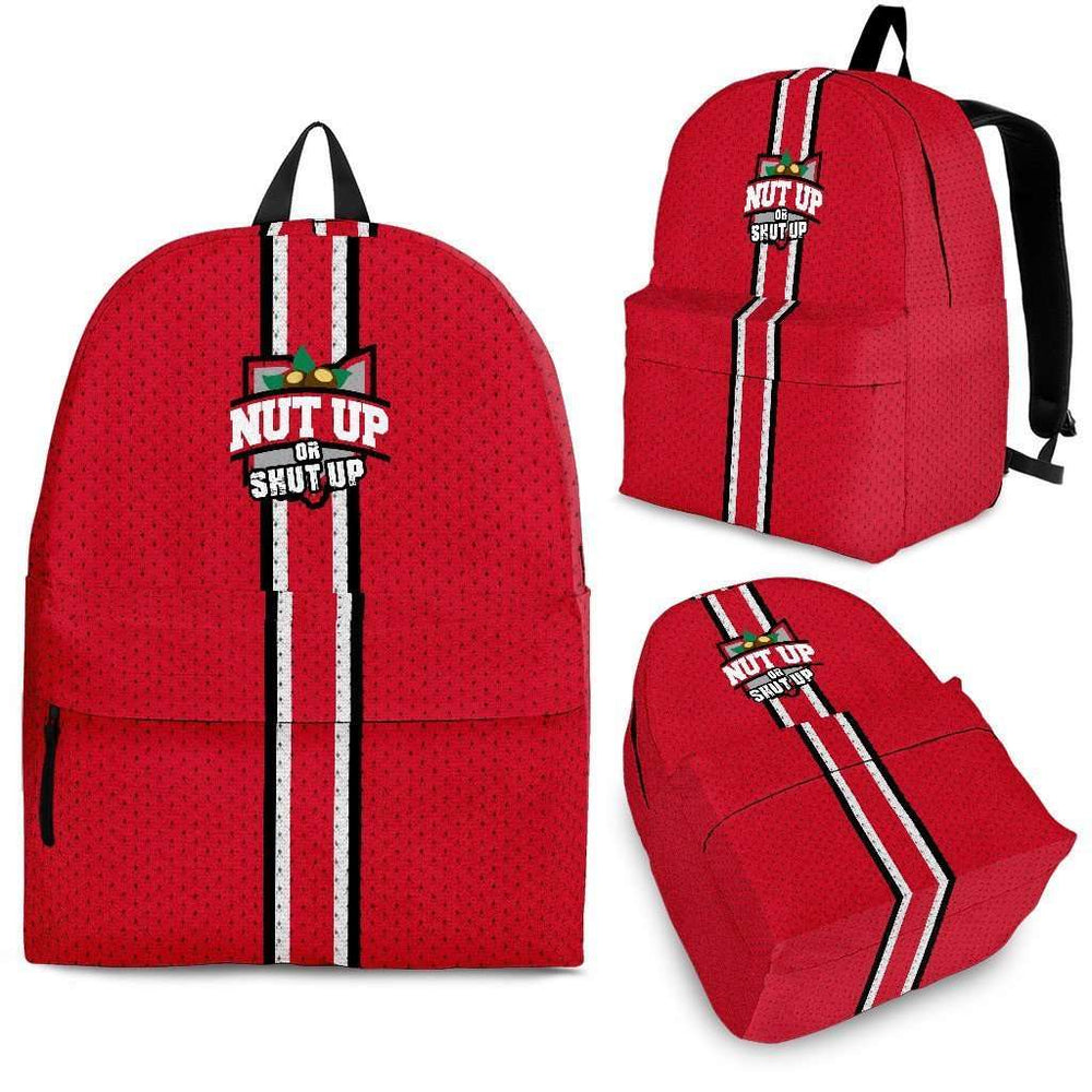 Designs by MyUtopia Shout Out:#NutUpOrShutUp Ohio State Fan Backpack,Large (18 x 14 x 8 inches) / Adult (Ages 13+) / Red,Backpacks