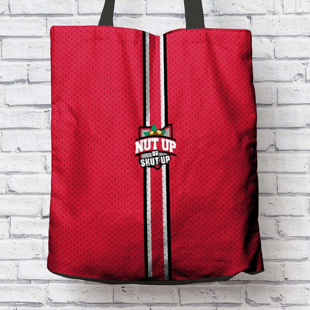 Designs by MyUtopia Shout Out:#NutUpOrShutUp Ohio State Fan Fabric Totebag Reusable Shopping Tote