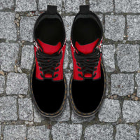 Load image into Gallery viewer, Designs by MyUtopia Shout Out:#NutUpOrShutUp Ohio State Fan Faux Leather 7 Eye Lace-up Boots
