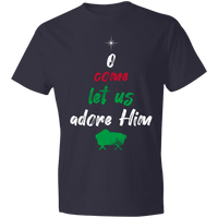 Load image into Gallery viewer, Designs by MyUtopia Shout Out:O Come Let Us Adore Him - Lightweight T-Shirt,Navy / S,Adult Unisex T-Shirt
