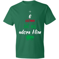 Load image into Gallery viewer, Designs by MyUtopia Shout Out:O Come Let Us Adore Him - Lightweight T-Shirt,Kelly Green / S,Adult Unisex T-Shirt
