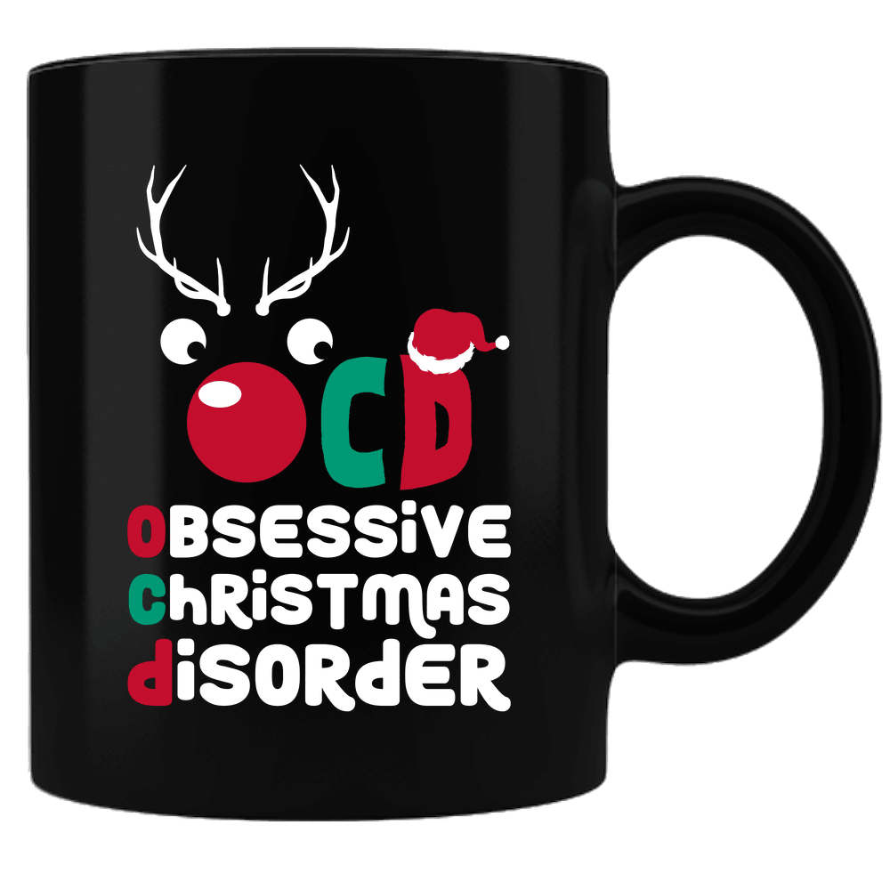 Designs by MyUtopia Shout Out:Obsessive Christmas Disorder Ceramic Black Coffee Mug,Default Title,Ceramic Coffee Mug