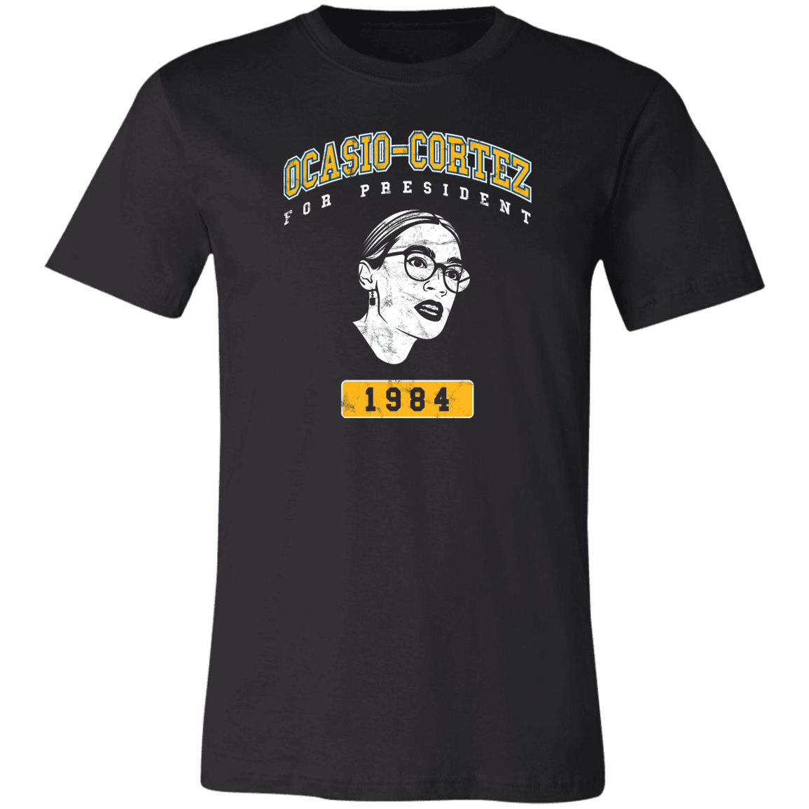 Designs by MyUtopia Shout Out:Ocasio-Cortez For President Unisex Jersey Short-Sleeve T-Shirt,Black / X-Small,T-Shirts