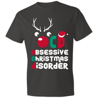 Load image into Gallery viewer, Designs by MyUtopia Shout Out:OCD - Obsessive Christmas Disorder - Lightweight Unisex T-Shirt,Smoke / S,Adult Unisex T-Shirt
