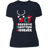 Load image into Gallery viewer, Designs by MyUtopia Shout Out:OCD - Obsessive Christmas Disorder - Ultra Cotton Ladies&#39; T-Shirt,Midnight Navy / X-Small,Ladies T-Shirts
