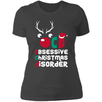 Load image into Gallery viewer, Designs by MyUtopia Shout Out:OCD - Obsessive Christmas Disorder - Ultra Cotton Ladies&#39; T-Shirt,Heavy Metal / X-Small,Ladies T-Shirts
