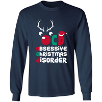 Load image into Gallery viewer, Designs by MyUtopia Shout Out:OCD - Obsessive Christmas Disorder - Ultra Cotton Long Sleeve T-Shirt,Navy / S,Long Sleeve T-Shirts
