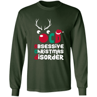 Load image into Gallery viewer, Designs by MyUtopia Shout Out:OCD - Obsessive Christmas Disorder - Ultra Cotton Long Sleeve T-Shirt,Forest Green / S,Long Sleeve T-Shirts
