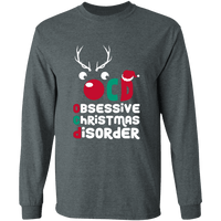 Load image into Gallery viewer, Designs by MyUtopia Shout Out:OCD - Obsessive Christmas Disorder - Ultra Cotton Long Sleeve T-Shirt,Dark Heather / S,Long Sleeve T-Shirts
