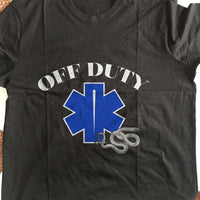 Load image into Gallery viewer, Designs by MyUtopia Shout Out:Off Duty Adult Unisex Black T-Shirt
