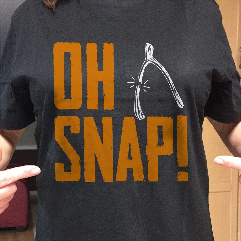 Designs by MyUtopia Shout Out:Oh Snap! Adult Unisex Cotton Short Sleeve T-Shirt
